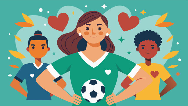 A soccer league that emphasizes selflove and empowerment over physical appearance.. Vector illustration