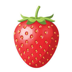 Cartoon Style Detailed Strawberry Fresh Healthy Sweet Fruit Illustration