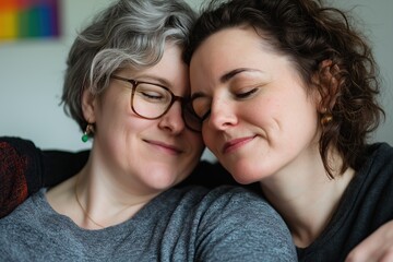 Portrait of two loving women, LGBT support concept