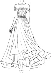 vector illustration of a wedding dress