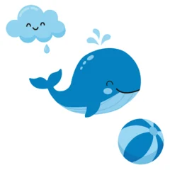 Gardinen Meerestiere  Blue whale cloud and ball  © istorsvetlana