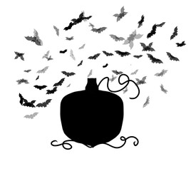 halloween background with pumpkin, autumn cartoon style october scary Jack o lantern 