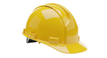 Isolated yellow hardhat for industrial construction work safety head protection equipment