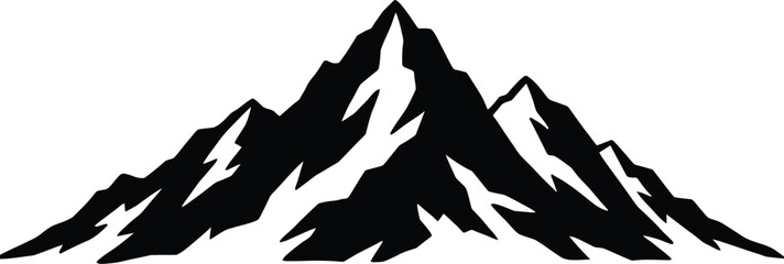 Obraz premium Rugged mountain range vector illustration scalable graphic for outdoor adventures and nature designs