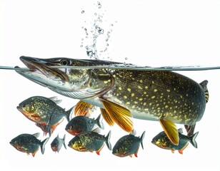 Obraz premium Pike and pirhanas, Generated image