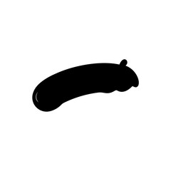 Silhouette of a sausage on white background on transparent background