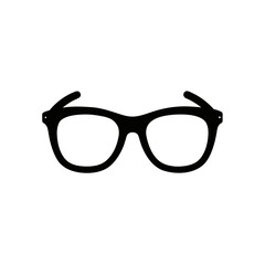 Fototapeta premium Illustration of black framed eye glasses on transparent background silhouette