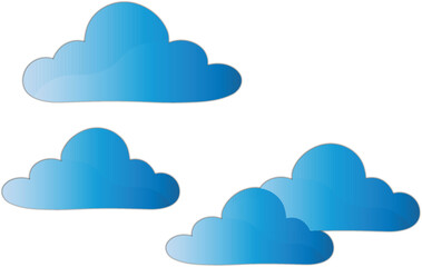 Illustration of Blue Cloud Shapes 