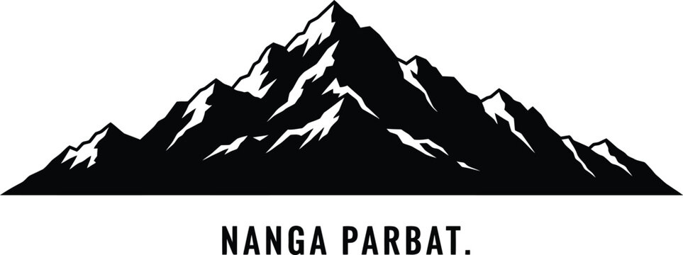 Majestic nanga parbat mountain range vector illustration scalable graphic design eps format