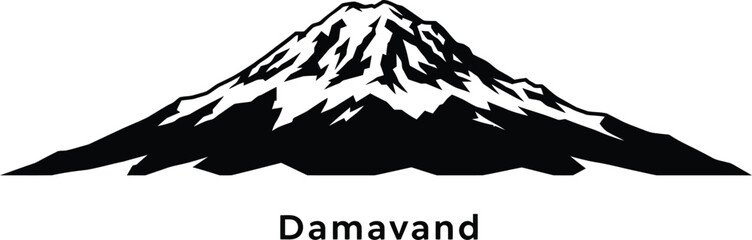 Majestic damavand mountain vector illustration scalable eps graphic for outdoor adventure