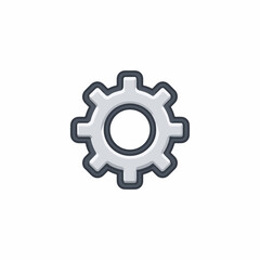 Fototapeta premium Minimalist Settings Gear Outline Icon Design