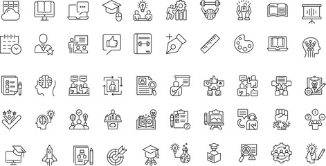 Education Icons Set. Editable stroke