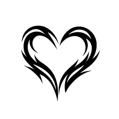 Abstract Tribal Heart Black and White Vector Illustration

 
