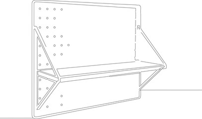 Minimalist Line Drawing Folding Wall Mounted Desk Home Office Furniture