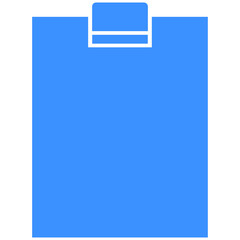 blue silhouette clipboard icon