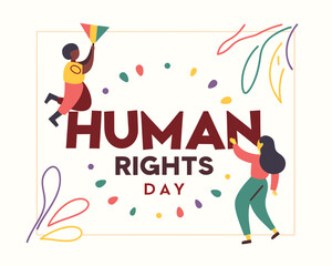 Celebrating Human Rights Day with Diversity and Inclusion Vector Illustration for Social Awareness and Global Unity