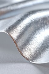 Wrinkled silver foil with reflective highlights — luxe background for packaging mockups, posters, and banners