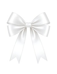 White satin ribbon bow