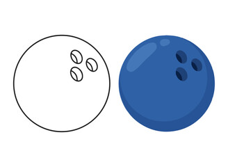 Bowling Ball Icon Set – Symbols of Sport Equipment, Recreational Activity, and Game Precision