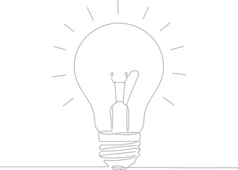 Simple Outline One Line Drawing Light Bulb Innovation Idea