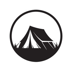 Minimal Mountain Camping Vector