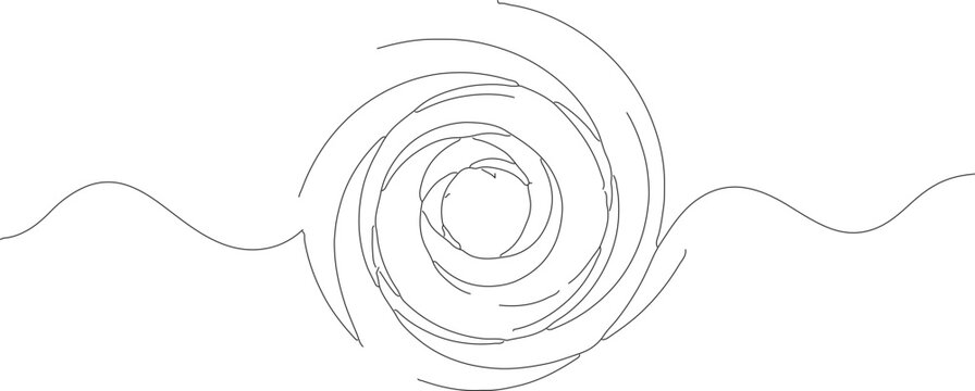 Minimalist Line Art Swirl Hurricane Weather Element Shape Illustration Graphic