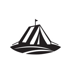 Minimal Mountain Camping Vector