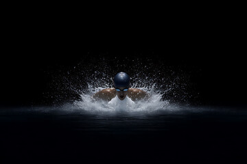 athletic achievement, female swimmers powerful emergence from water in high-res sports imagery showcases strength, accomplishment, and perseverance