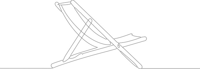 Simple Outline Deckchair Illustration Minimalist Beach Chair Relaxation Icon