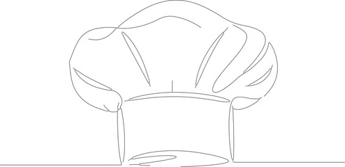 Continuous Line Drawing Illustration of Chef's Hat Simple Minimalist Style