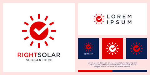Right solar logo design template
