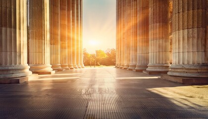pillars with vintage style filter and sunlight