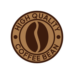High quality coffee bean. Coffee shop logo. Retro badge coffee bean icon line stamp logo vector design in vintage hipster modern style, premium coffee shop bar brand symbol icon.