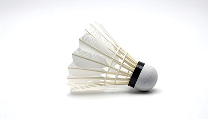 White shuttlecock on white background