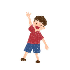 Drawing of a child's hand greeting