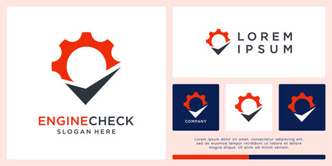 Engine check logo design with gear