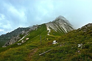 Austrian Alps - view of the mountain Hoher Burgstall in Stubai Alps