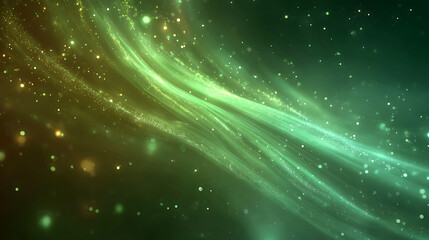 Obraz premium Abstract Nebula Display Celestial Swirls in Emerald and Gold Space