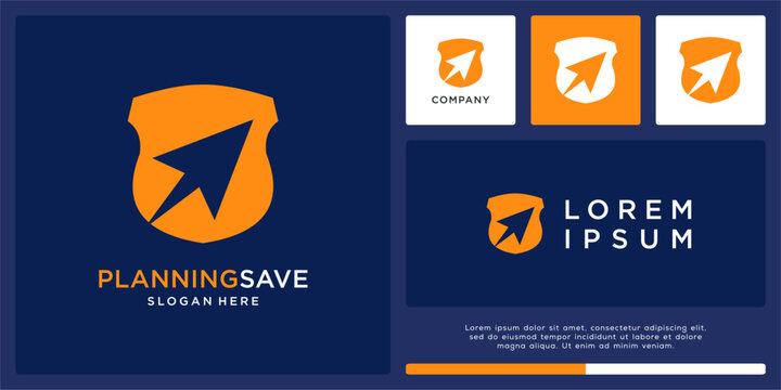 Planning save logo design with arrow