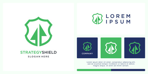 Strategy shield logo design vector template