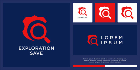 Exploration save logo design vector template