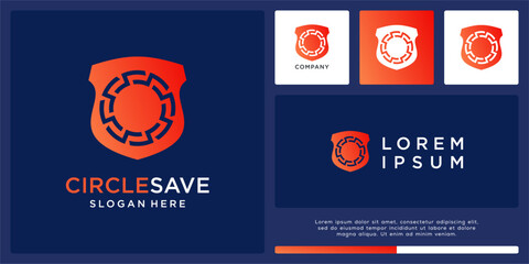 Circle save logo design vector template
