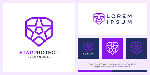 Star protect logo design vector template