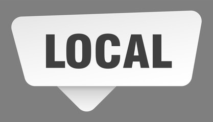 local sign. local white sticker isolated on gray background