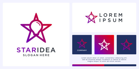 Star idea logo design vector template