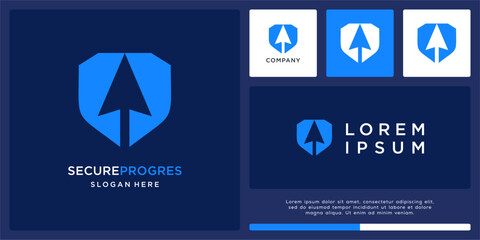 Secure progress logo design vector template