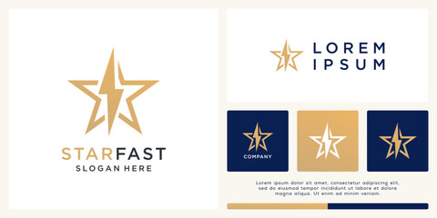 Star fast logo design with flash