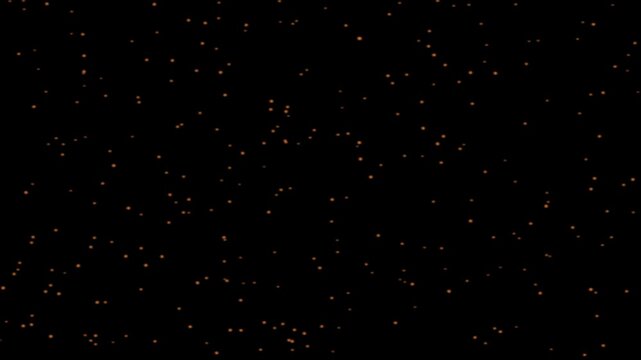 A dark background with scattered small orange triangular shapes across the entire composition evenly placed