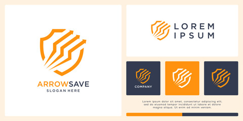 Arrow save logo design template