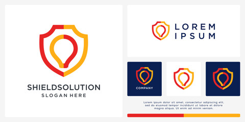 Shield solution logo design template